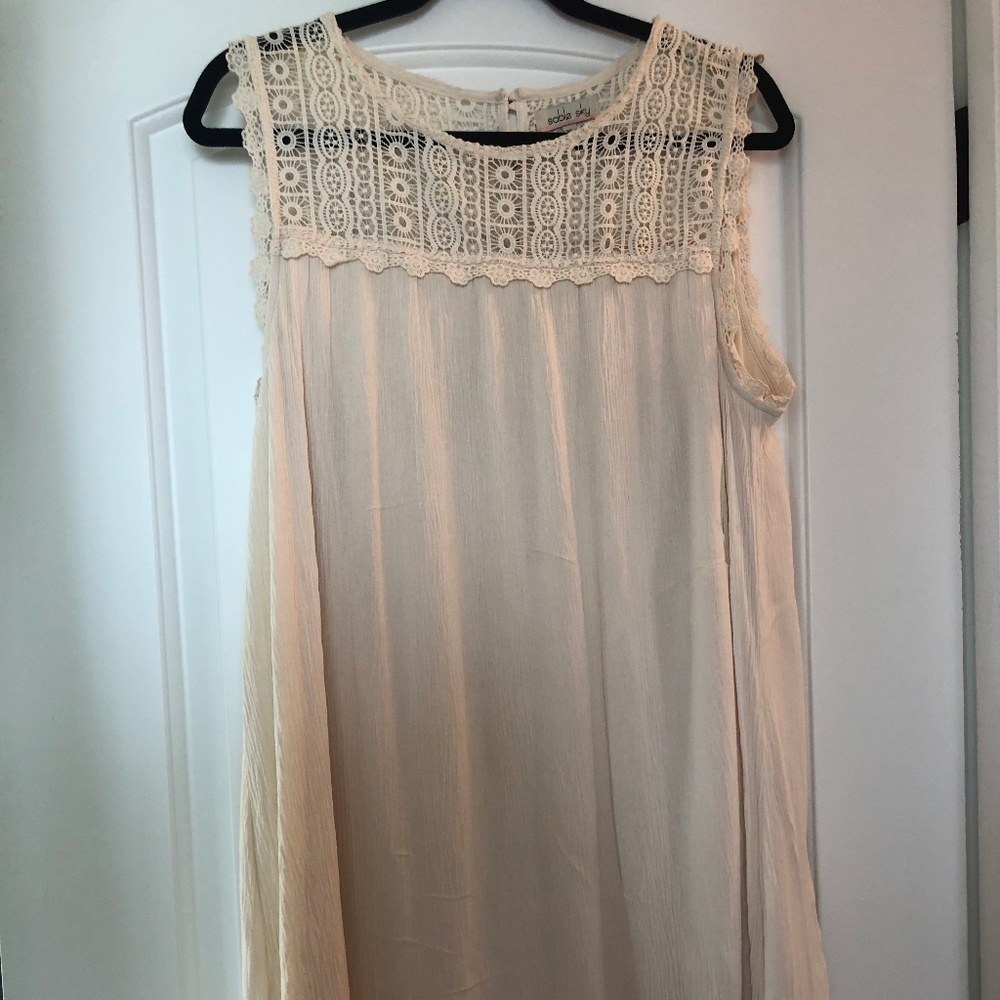 Crepe and Lace Dress